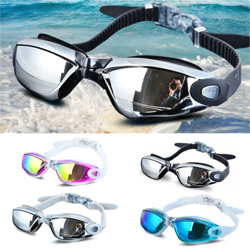 Electroplating UV Waterproof Anti Fog Swimwear Eyewear Swim Diving Water Glasses Gafas Adjustable Swimming Goggles Women Men | Спорт и