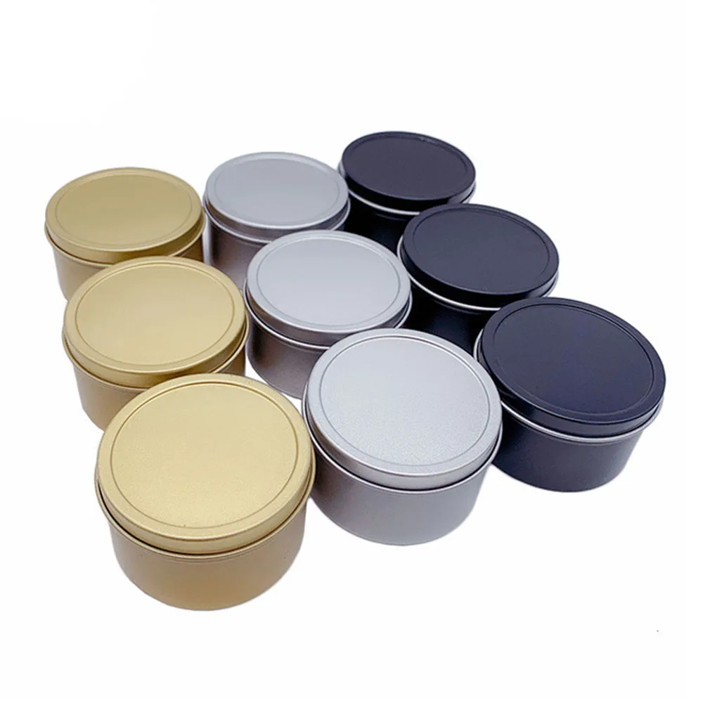 1.7oz Metal Candle Tins (10-Pack, Black); Round Containers with Lids for Party Favors, Candle Making, Spices, Gifts, Women's, Size: 1.7 oz