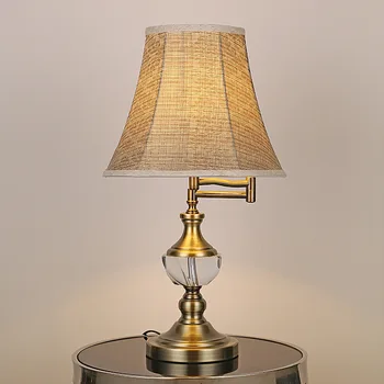 

Creative European American crystal table lamp rocker multifunctional study room desk modern lamp WF1019
