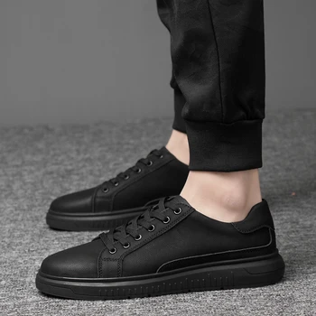 

Mens Fashion genuine Leather Casual Shoes outdoor Men Lace Up New Sneaker Non-slip Breathable Soft Flats Men Shoes big szie 47