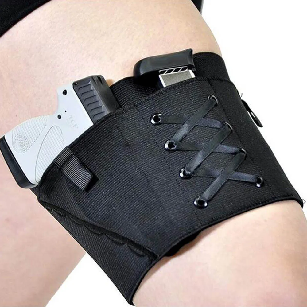 

1PC Tactical Black Holster Vaporizer Case Thigh Sexy Woman Holster Garter Gun For Taurus Leg Sling Elastic Holster For ladies