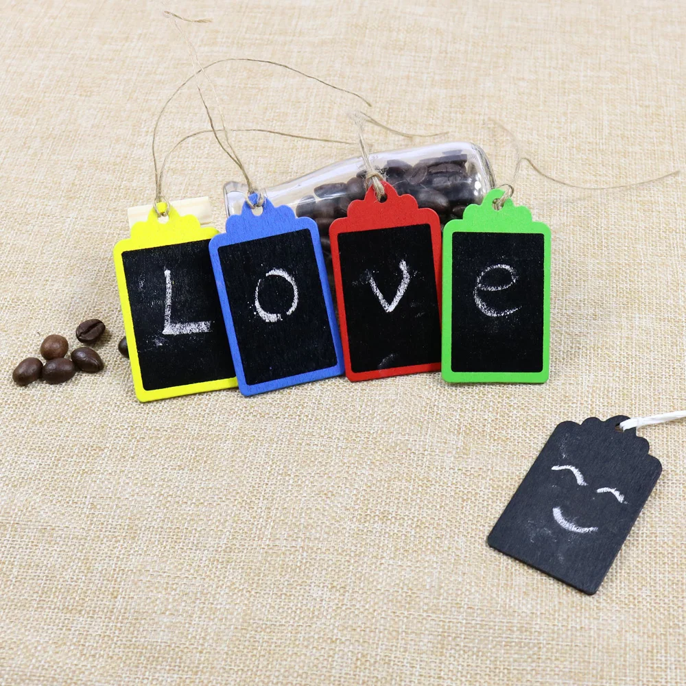 10 шт. мини черная Подарочная Деревянная метка доски квадратной формы пустая