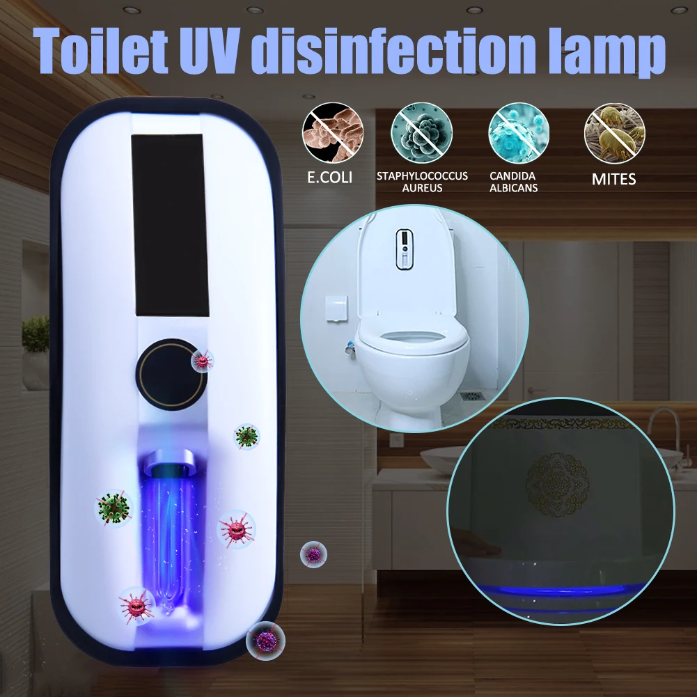 

Rechargeable UV Light Sterilizer UVC Germicidal Lamp Solar Power Automatic Toilet Lid Sterilizer light disinfection For Office