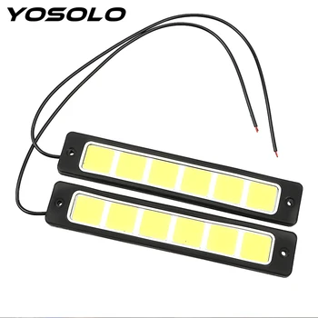 

YOSOLO Square COB LED Car DRL 2pcs Flexible Daytime Bendable Functions Lamp Fog Lamp Waterproof Running light