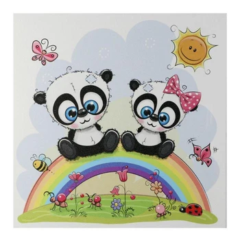 

Painting "Pandas on the rainbow" 35x35 cm 5181110