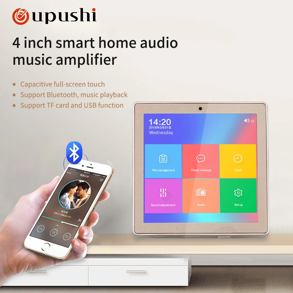 Casa de Áudio Polegada na Parede Amplificador com Usb Oupushi Sistema Casa Inteligente 4 Bluetooth Controle Remoto Frete Grátis Som - Image 3