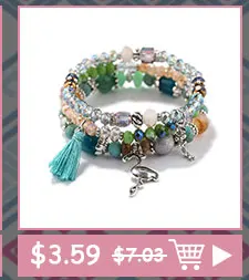 Ethnic Bohemian Tassel Beach Charm Bracelets For Women Boho Multilayer Beads Crystal Beaded Jewellery Bracelet Set Femme 2019
