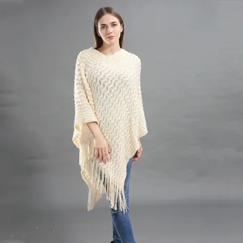 

2019 Autumn Winter New Women Poncho Tassel Woman Pashmina Horn Buttons Shawls Scarf Female Loose Ponchos Wrap Cape Women Shawls