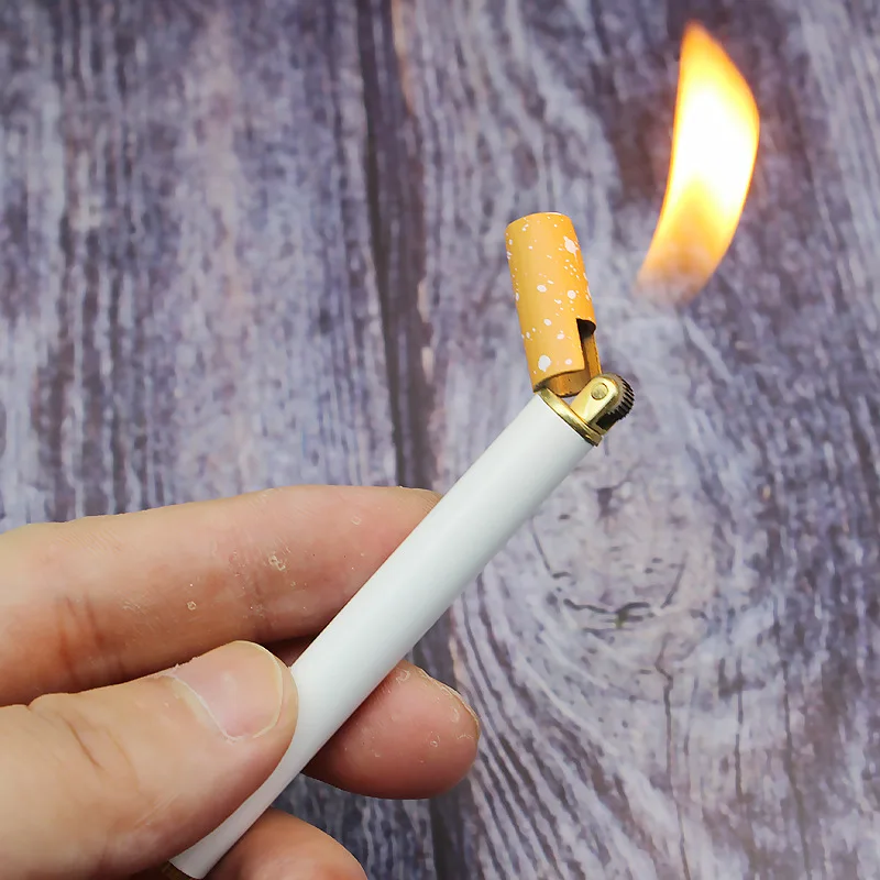 

Creative cigarette shape lighter 8.5*0.85cm portable cigarette size gas refillable flintstone igniting traditional lighters