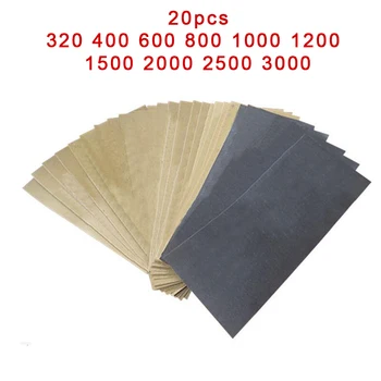 

20pcs Brand New And High Quality Sanding Sandpaper 320 400 600 800 1000 1200 1500 2000 2500 3000 Wet/Dry