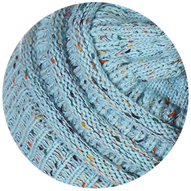 Зимняя женская теплая шапка; модная повседневная эластичная вязаная шапочка для мальчиков и девочек; шерстяные толстые мешковатые шапки; Лидер продаж - Цвет: QL
