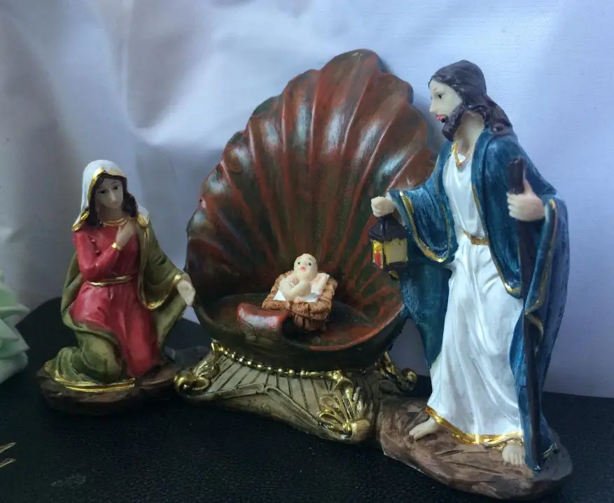Our Lady of the Child jesus christ mas manger as Holy family декоративные подарочные украшения, автомобильные статуи Иисуса Христа, декор Иисуса
