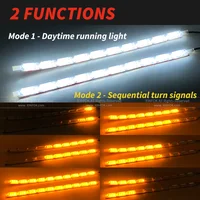 2 PCS LED DRL 12V White Amber Sequential Diamond LED Strips Daytime Running Lights LED Turn Signals for Car 3