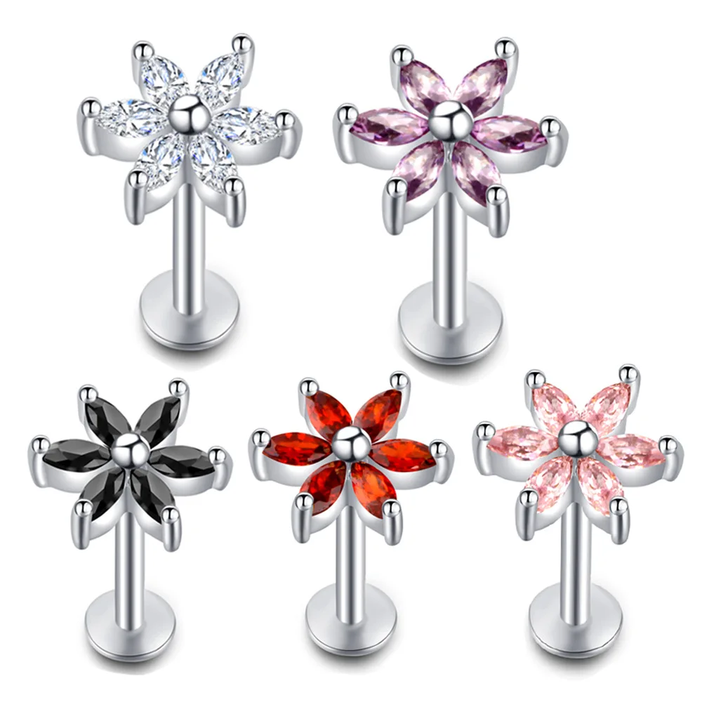 Stainless Steel Lip Earring Stud Labret Jewelry Tragus Piercing