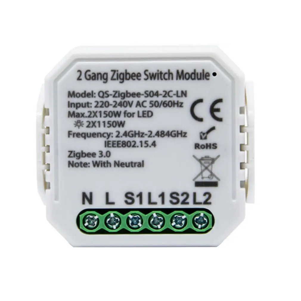 

ABS+PC On-off Smart Switch Two-way Zero Fire Switch Voice Control Safe Durable And Convenient Smart Switch