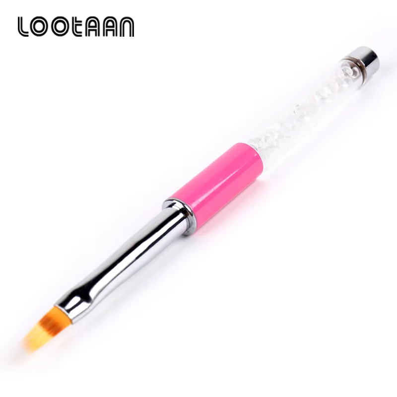 Lootaan 1pc Красный лак для ногтей эффектом деграде(переход от темного к щетка для искусства ногтя кисти для УФ-геля для ногтей белый Цвет Украшенные стразами акриловый Фрезер для ногтей cо шлифовальными