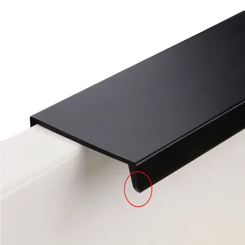 Black Silver Hidden Cabinet Handles Zinc Alloy Kitchen Cupboard Pulls Drawer Knobs Bedroom Door Furniture Handle Hardware