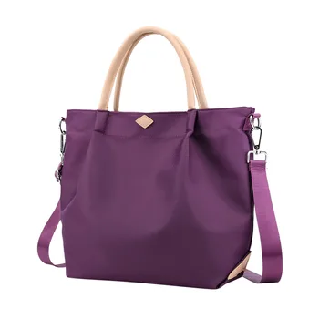 

Ladies Simple Solid Color Handbag Casual Large Capacity Messenger Bag Waterproof Shopping Shoulder Bag Multiple Color #BL4