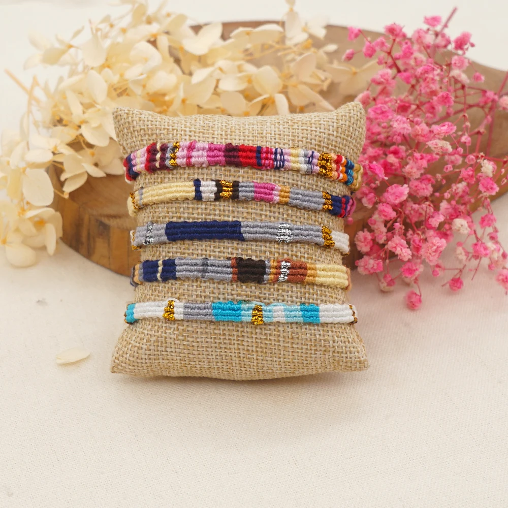 Go2Boho Friendship Braided Bracelet Boho Ethnic Thread Macrame Bracelets For Women Handmade Jewelry Tassel Adjustable Bangle