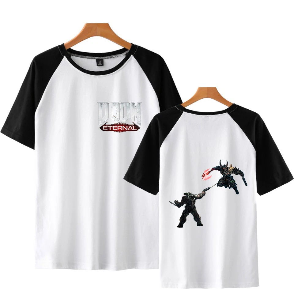 2019 Mens  T Shirt 2019  Doom Eternal Casual Patchwork  Men Star Loose Cotton T-shirt O-neck   Size Short Sleeve Tshirts
