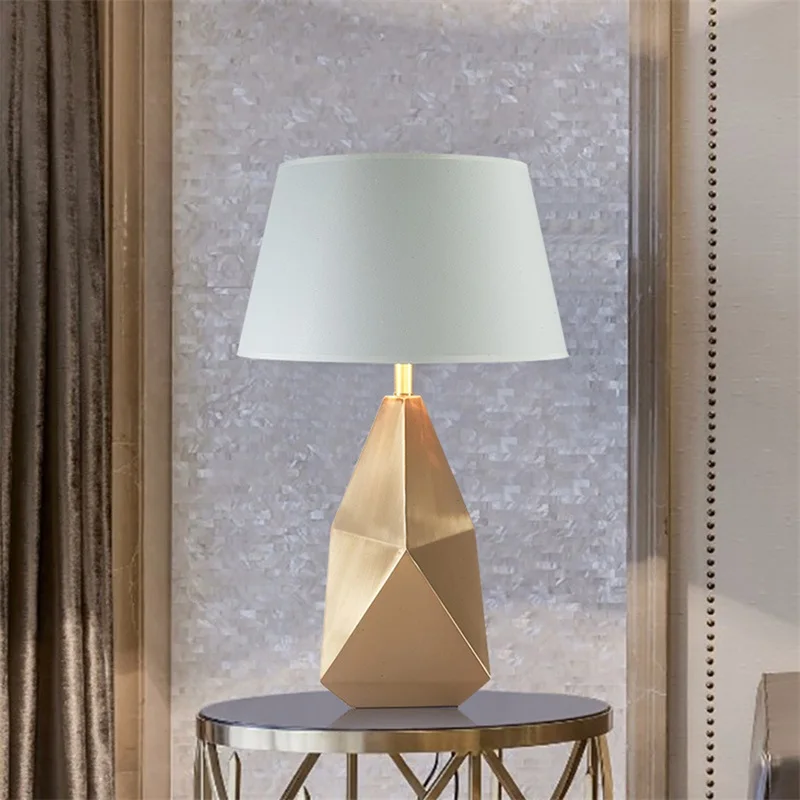 

OURFENG Modern LED Table Desk Lamp Bronze Creative Design Bedside Light Decorative For Home Foyer Office Bed Room