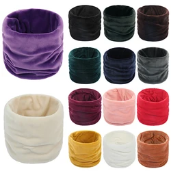 Outdoor Warm Comfortable Scarves Solid Color Simple Soft Gold Velvet Scarf New Fashion Winter Decorative Neck Warmer Snood