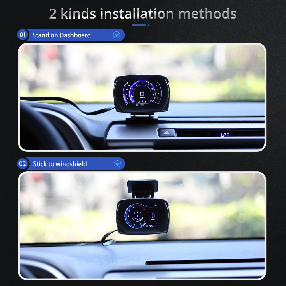  VJOYCAR V70 OBD2 Gauge HUD Heads Up Display Car Computer OBD Ii 