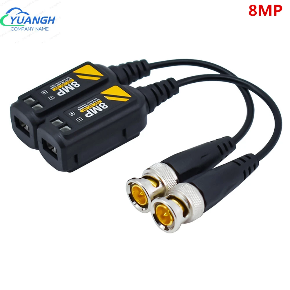 10 pares 8MP BNC CCTV vídeo coaxial transmisor Balun AHD/HD-CVI/TVI/CVBS pasiva de par trenzado