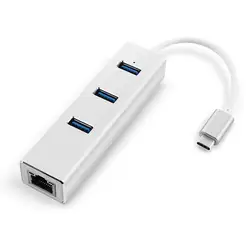 3-Порты и разъёмы USB 3,0/Тип-c USB концентратор с конвертер Gigabit Ethernet порт Gigabit Ethernet Порты и разъёмы для Windows XP/Vista/Win7/8, Mac OS