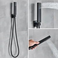 Black Shower Faucets System Bathroom Wall Mounted Rainfall Shower Kit Concealed Embedded Box Hot Cold Water Mixer Tap SUS304 3