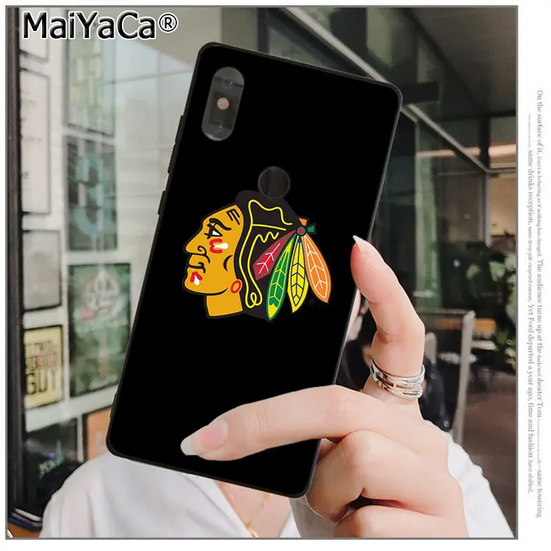 MaiYaCa Chicago Blackhawks мягкий, силиконовый, из ТПУ черный чехол для телефона xiaomi mi 6 8 se note2 3 mi x2 redmi 5 5plus note 4 5 5 Чехол - Цвет: A12