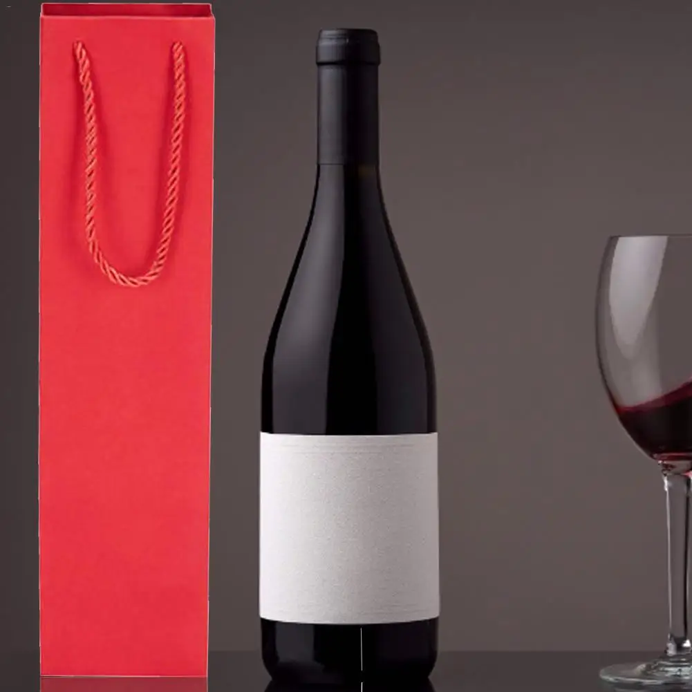 10pcs Wine Gift Bags Wine Bottle Package Paper Bag with Hangle Portable Wine Carrier Wine Holder Tote Bag For Xmas Party Favor
