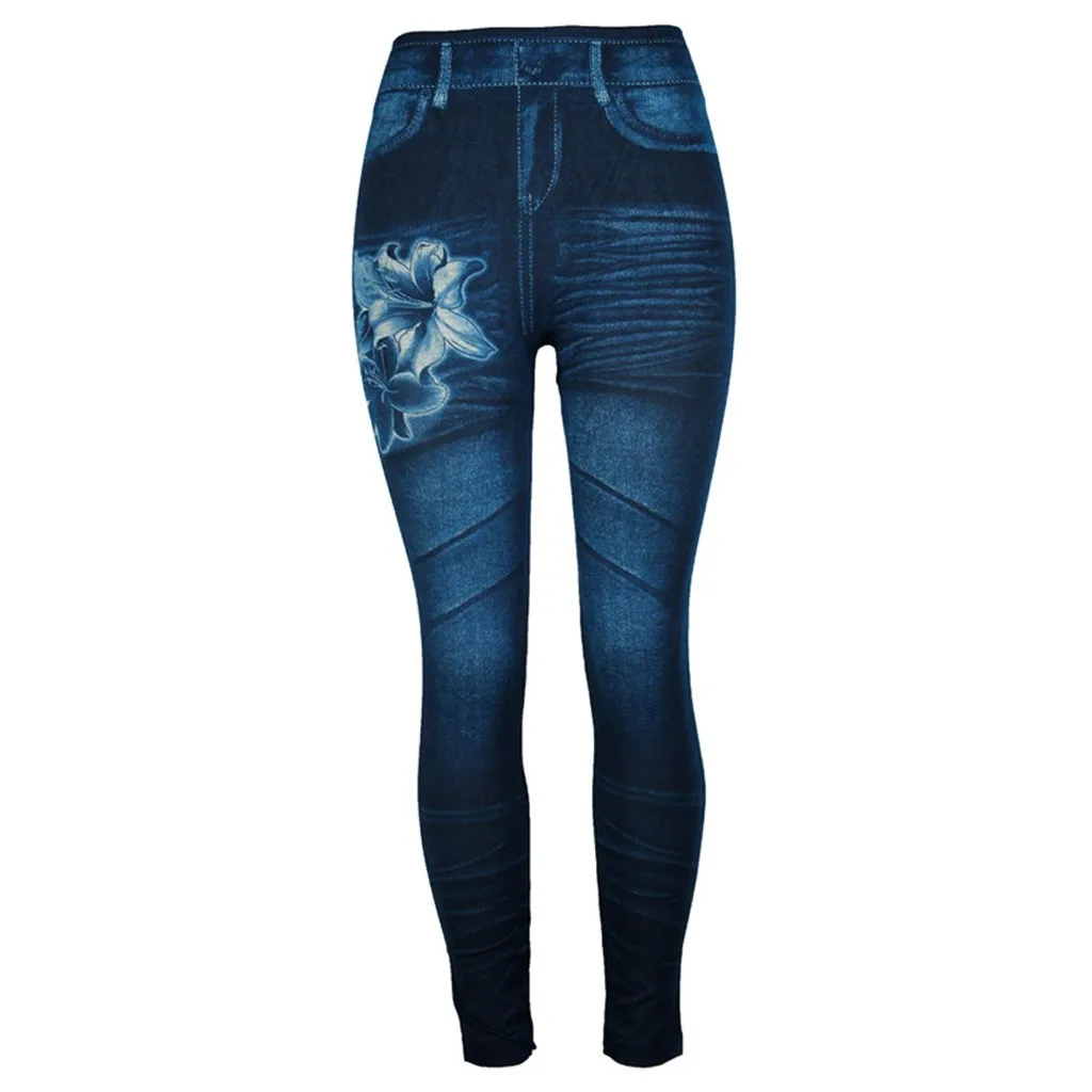 Модные Женские легинсы, джинсы с принтом, леггинсы для тренировок, облегающие штаны, джеггинсы, леггинсы mujer W10