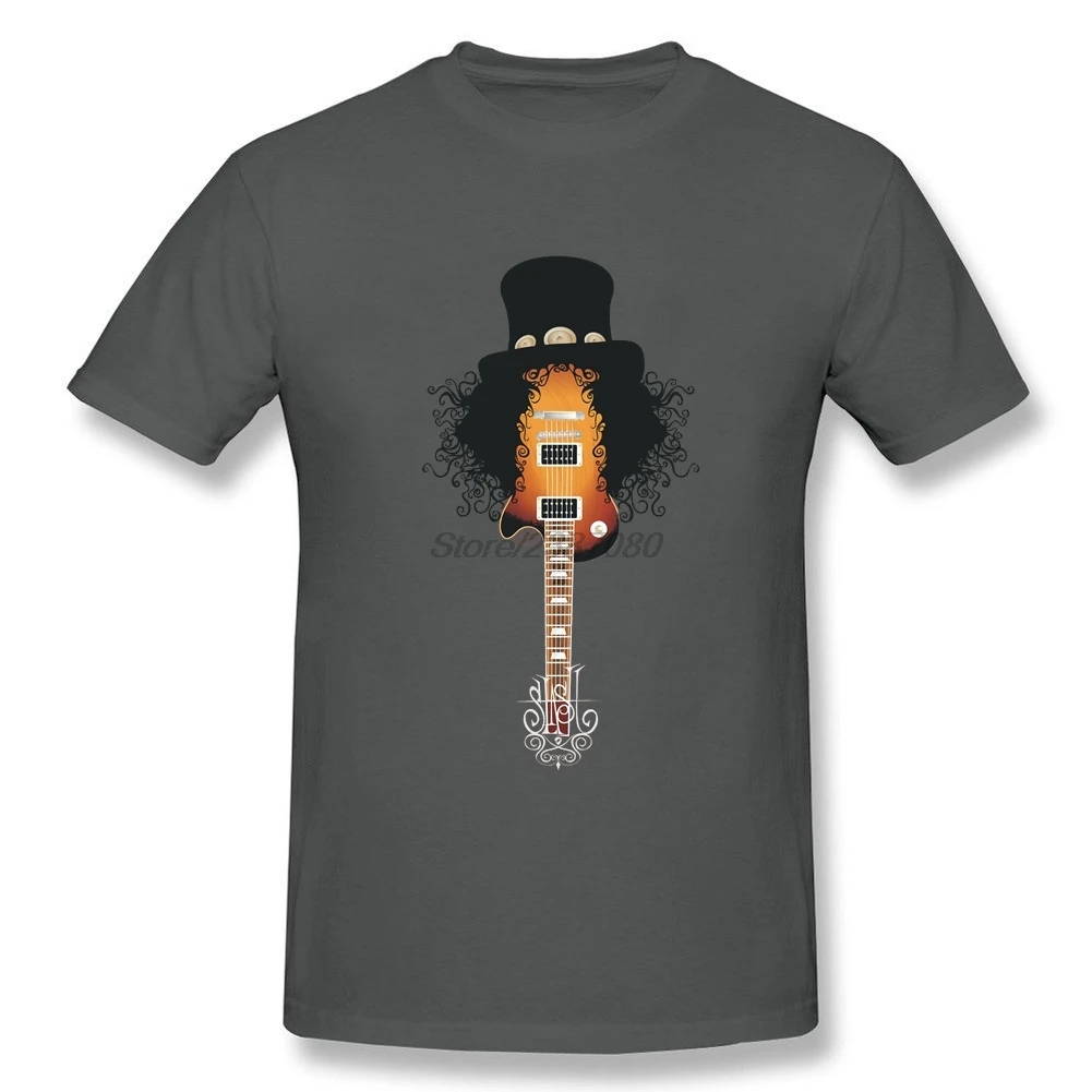 Slash Guitar Rock Band Gun N Roses T Shirt Short Sleeve Custom T-shirts For Men New Swag XXXL O-neck Cotton Men's Clothes | Мужская