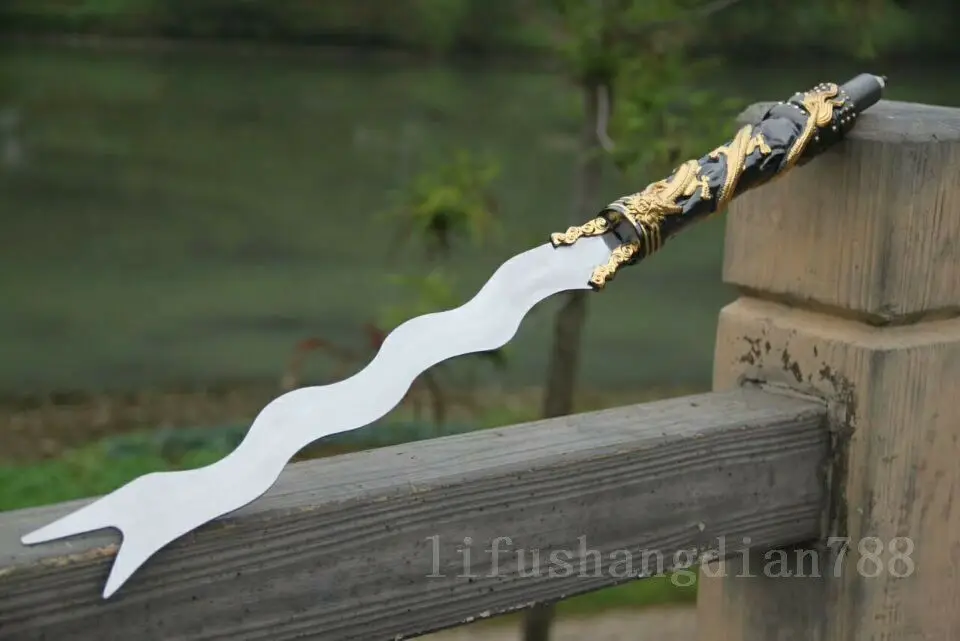 80" STAINLESS  STEEL BLADE  HAND MADE CHINESE SWORD ZHANG BA SHE MAO 丈八蛇矛 