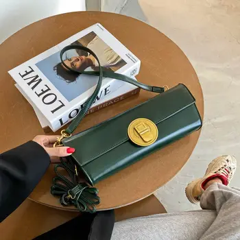 

Elegant Baguette Bags for Women 2020 Fashion Brand Luxury Small Handbags Designer Special lock Shoulder Bag Armpit Bag Crossbody