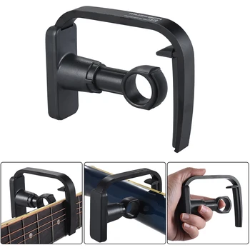 

Single-finger Version Creative Straight-press Folk Guitar Capo Clamp with 1pc Multi-thickness Guitar Pick