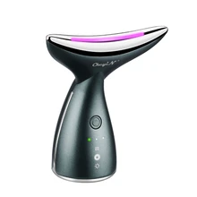 

CkeyiN Electric Neck Slimming Device EMS Vibration Facial Lifting Massager LED Photon Skin Firming Hot Compress Wrinkle Remover