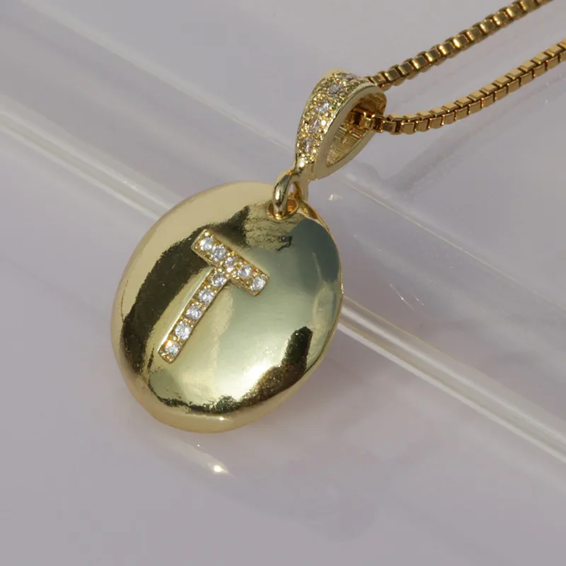 Модное золотое ожерелье с надписью для девочек, 26 букв, Очаровательное ожерелье, s CZ подвески, ювелирное изделие, персонализированное имя, ожерелье - Окраска металла: T