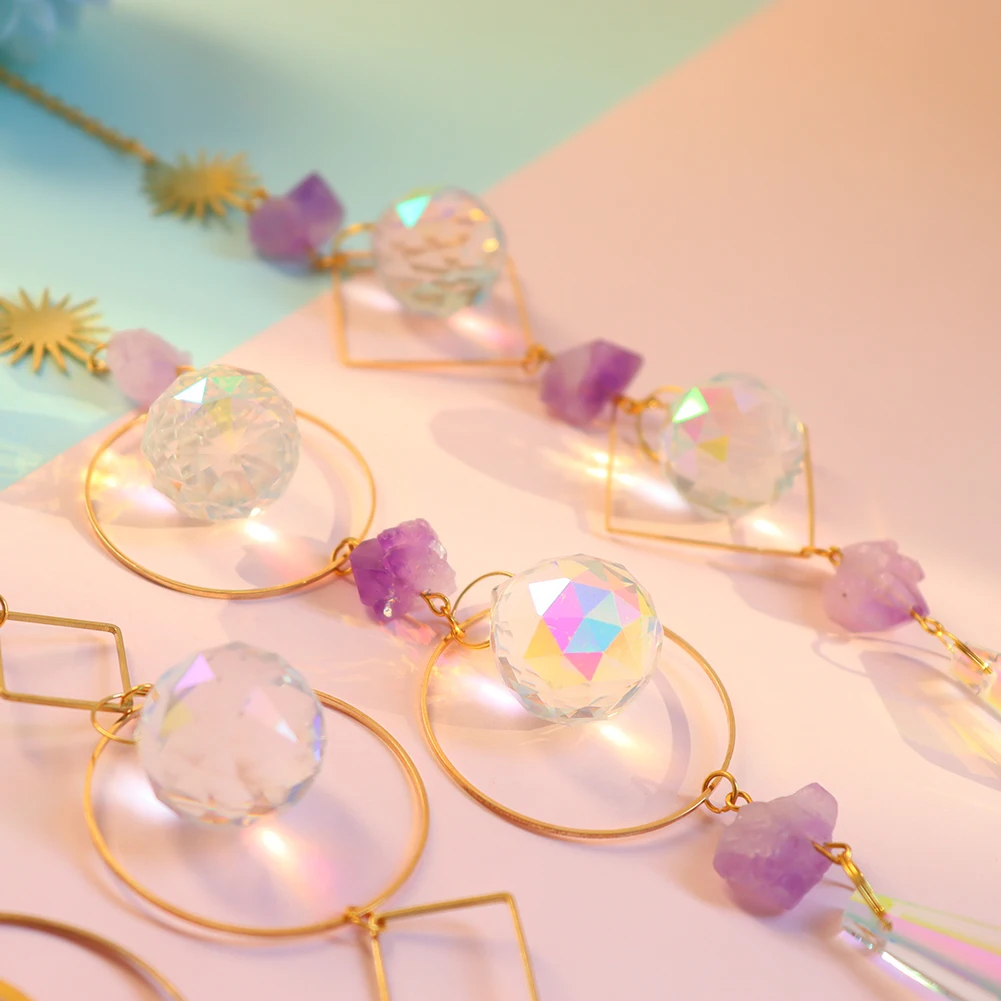 Crystal Windchimes Sun Catchers Diamond Hanging Rainbow Chaser Garden Window Wedding Curtain Chandelier Home Decor Wind Chime sun catcher,crystal pendant,sun catchers,window ornament