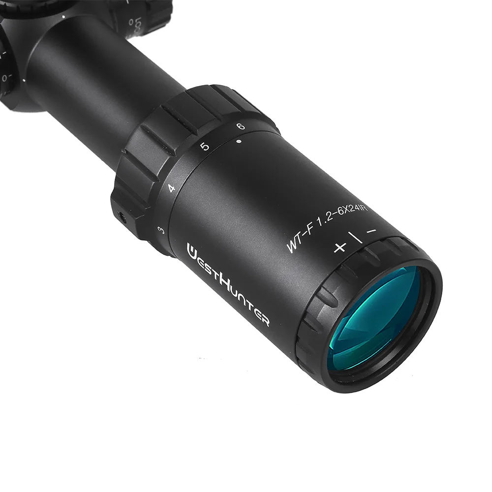 WestHunter Compact Air Optics Riflescope WT-F 1.2-6X24IR Gun Hunting Sights Tactical Lockable Adjustment With Illuminated Glass