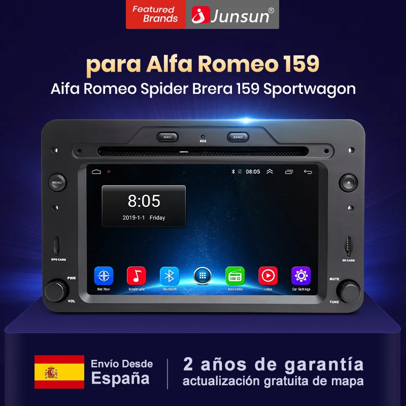 Junsun 1 + 16G 2Din Android 9 Авторадио автомобильный intelligente DVD-плеер для Alfa Romeo Spider 159 Brera Sportwagon