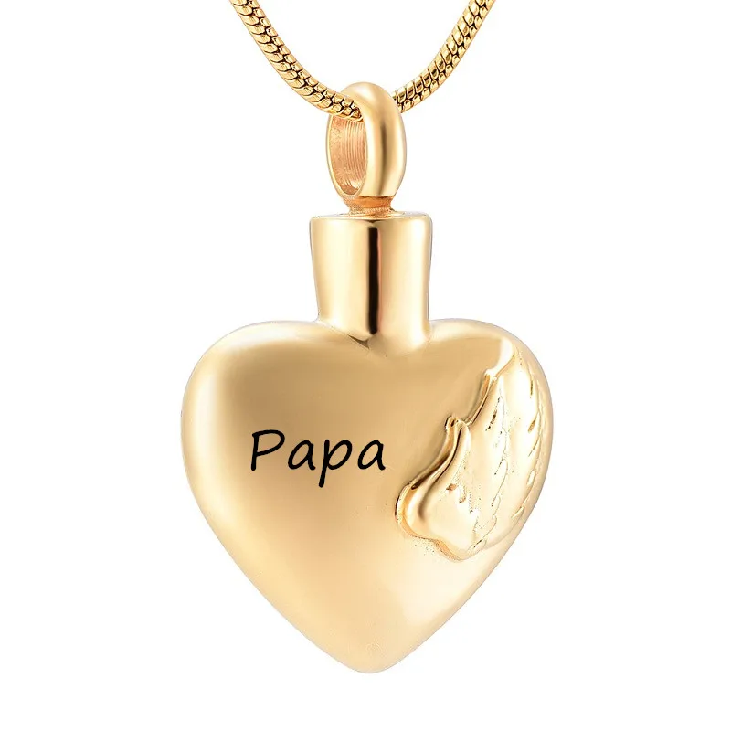 

Memorial Keepsake Pendant for Loved Ones Gold Color Stainless Steel Heart Cremation Urn Necklace for Ashes Urn Jewelry