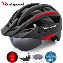 Victgoal велосипедный шлем для мужчин MTB дорожный велосипедный шлем светодиодный USB Перезаряжаемый светильник поляризованные очки горный козырек для велосипеда шлем