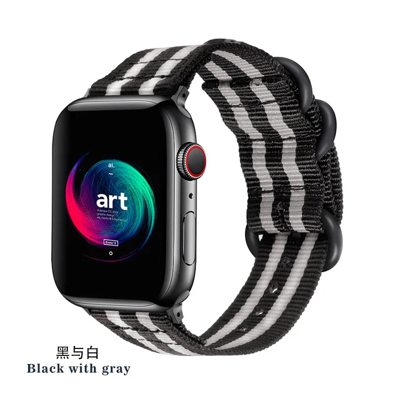 Нейлоновые ремни для Apple Watch 4 44 мм 42 мм ремешок 38 мм ремешки для Apple Watch Band 40 мм браслет для iWatch Series 5 4 3 2 1