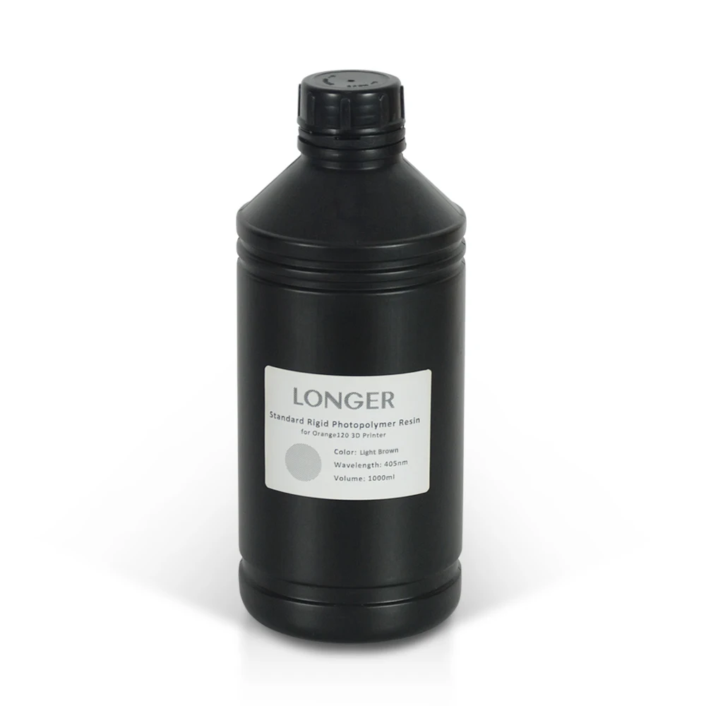 

Longer Standard Rigid Photopolymer Resin for Orange Series SLA 3D Printer 1Liter (Light Brown)