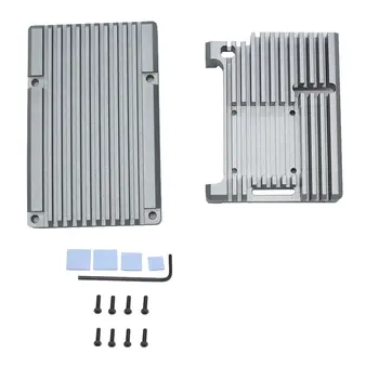 

for Raspberry Pi 4 Model B Aluminum Case, Passive Cooling Aluminum Alloy Protective Shell Metal Enclosure for Raspberry Pi 4 Mod
