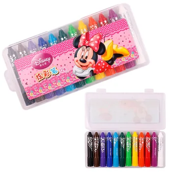 

Mickey Minnie Cartoon Rotating Crayon Mickey Mouse Oil Brush Disney Painting Supplies Stationery Holiday Gifts crayons