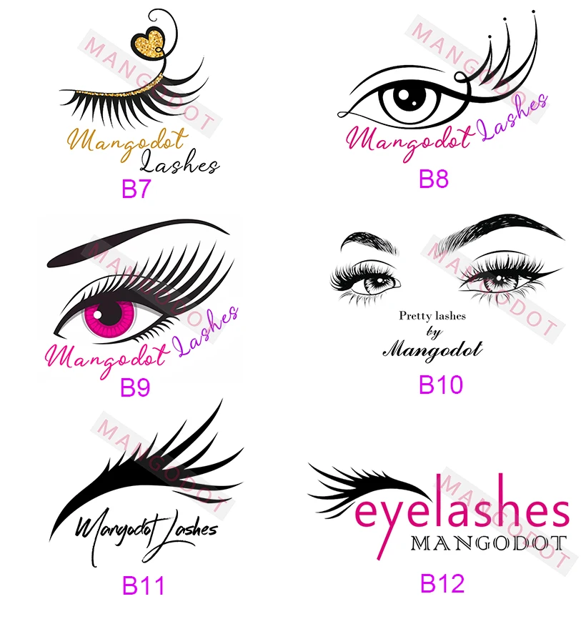 Custom logo design Makeup Eyelashes trademark stickers Customize Company Brand Logo Mink Lashes ...