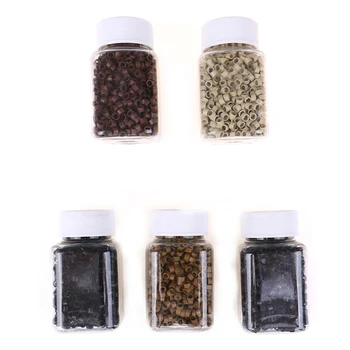 

Useful Micro Rings 4.0MM 1000pcs Micro Crimp Beads Micro Bead Hair Silicone Ring/Links/Beads For Hair Extensions 5 Colors